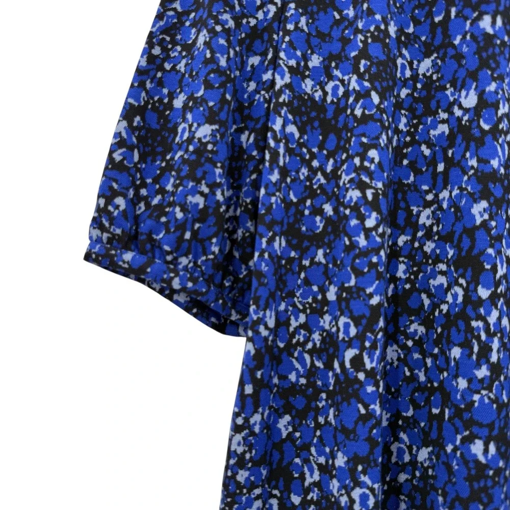 Tyler Boe‎ Tinsley Abstract Floral Print Dress Tiered Mini Blue Black Size S - Picture 5 of 9